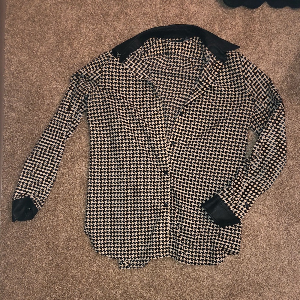 Ralph Lauren Blouse!! Leather and silk